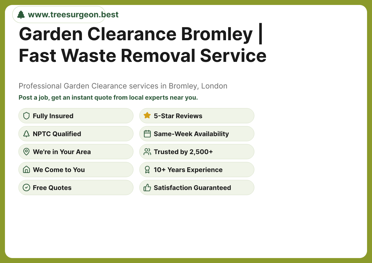 Garden Clearance in Bromley - Professional Tree Surgery Services by TreeSurgeon.Best